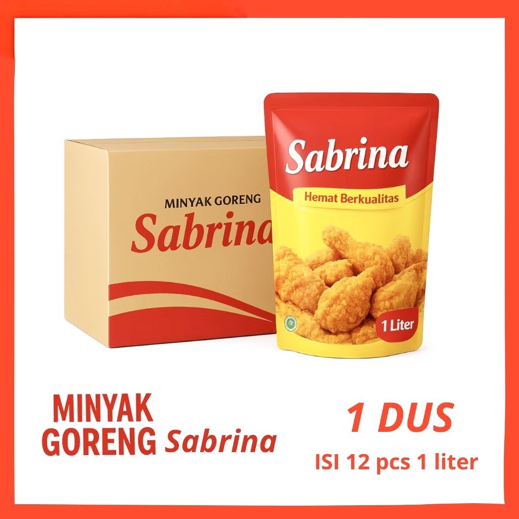 [1 karton isi 12 bungkus] Minyak goreng Sabrina @1000ml