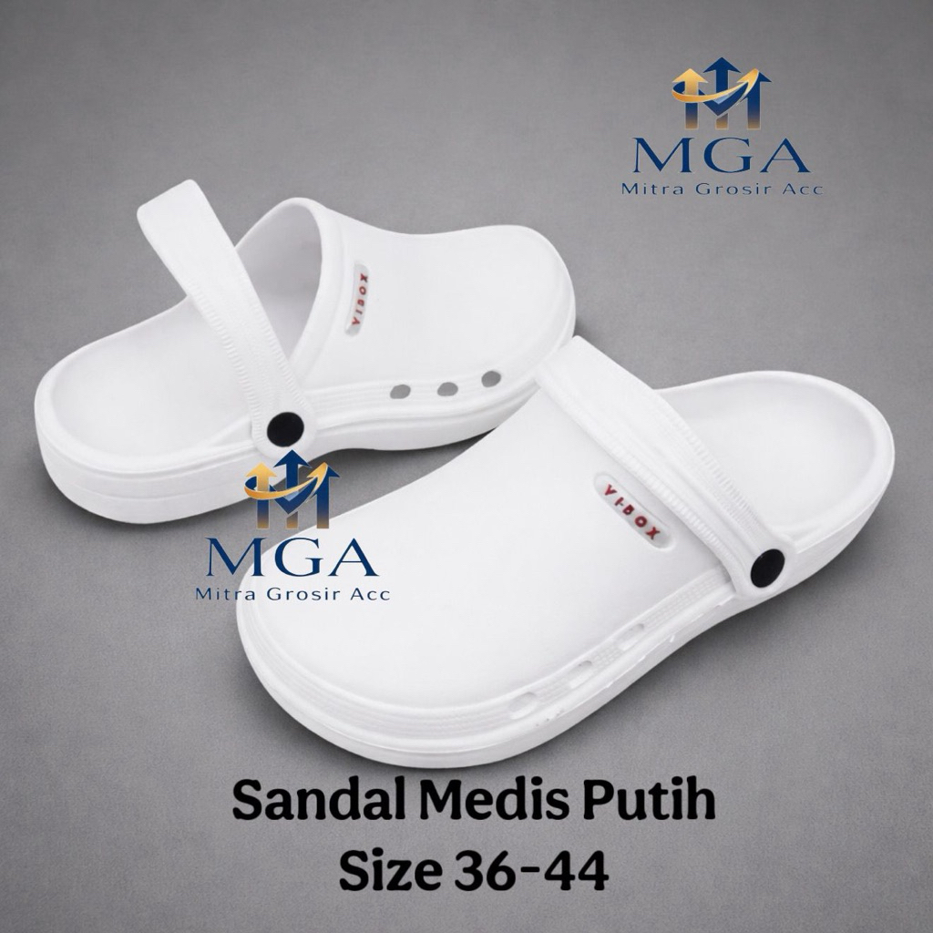 MS - Sandal Kodok Putih | Sandal Medis Dokter Perawat | Sandal Umroh Haji | Sandal Pabrik | Sandal K