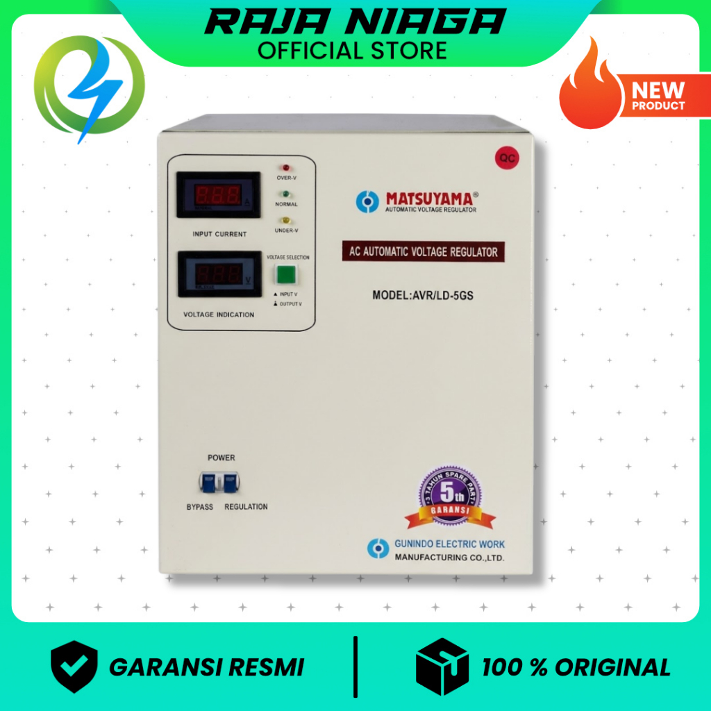 Stavolt Stabvolt Stabilizer Matsuyama 5000 Watt 1 Phase | AVR Penstabil Tegangan Listrik