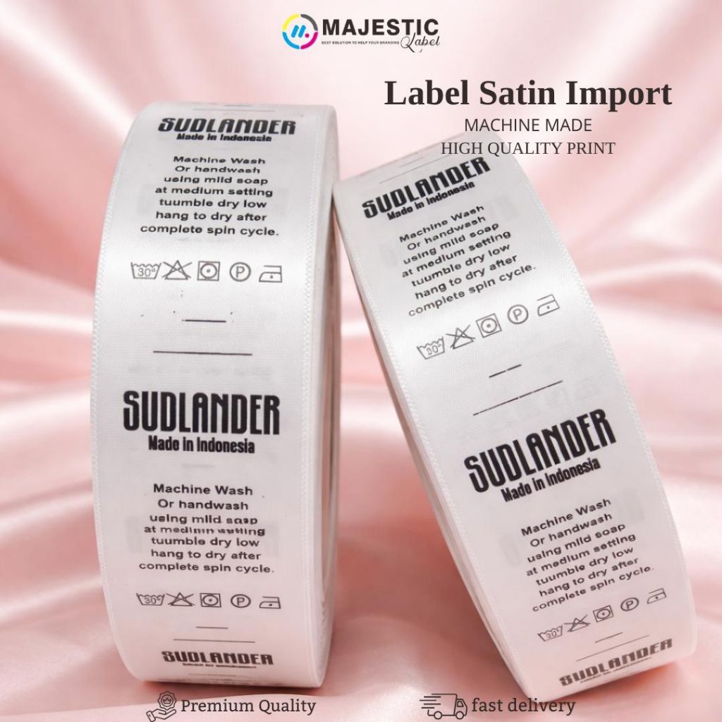 printing label satin Impport /satin tebal / label baju /washing label