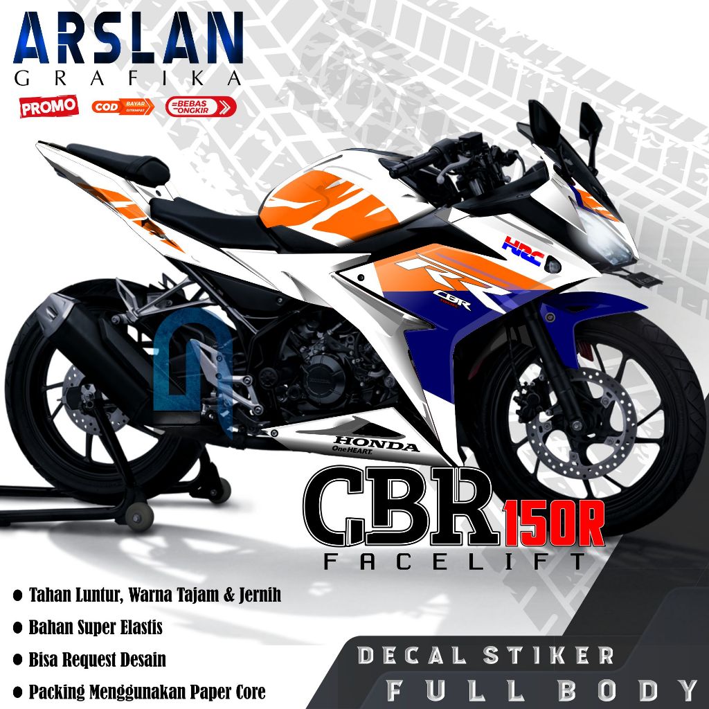 Decal CBR 150R Facelift Full Body Keren Stiker Motor CBR 150R Facelift Gagah Variasi LIVERY CBR 1000