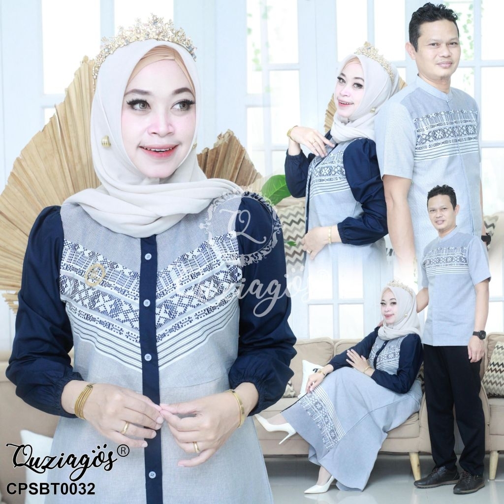 COUPLE LEBARAN SARIMBIT QUZIAGOS CPSBT0032 NAVY | READY STOCK | SIAP KIRIM