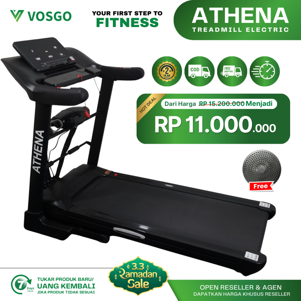 Alat Fitness Treadmill Elektrik Vosgo Athena