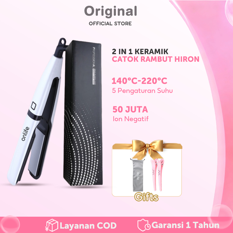 Catokan Rambut Lurus-Keriting 2in1 Ceramic Tahan Lama Catok Pelurus Rambut