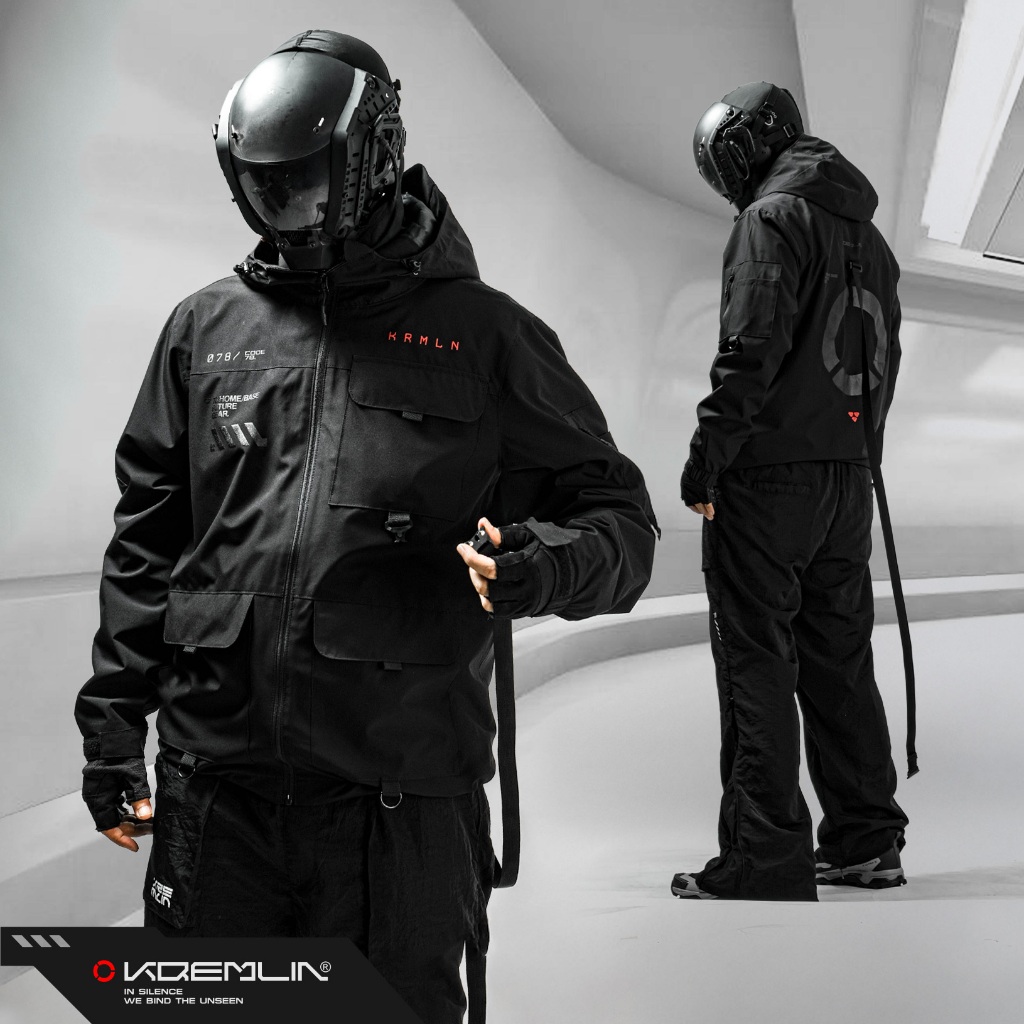 KREMLIN Jacket Techwear Windbreaker Black - TRANCE