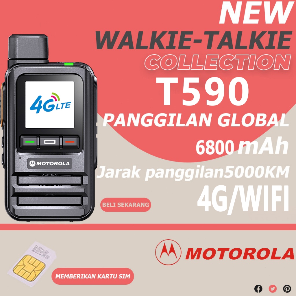 HT Motorola T590 POC GLOBAL OSAKA SIMCARD PERMANEN WALKIE TALKIE