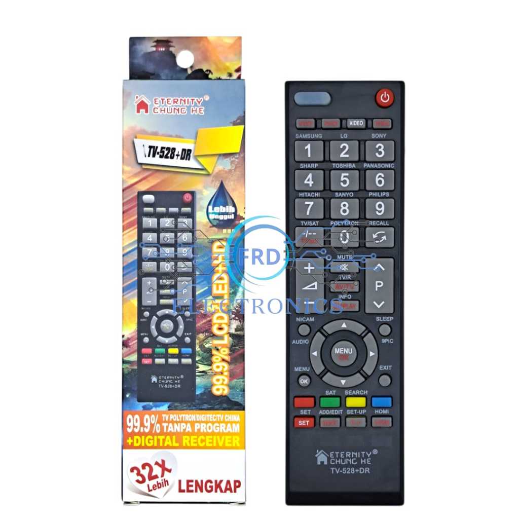 Remot Remote Tv LCD LED Tv Tabung Universal ETERNITY CHUNG HE TV-528-DR
