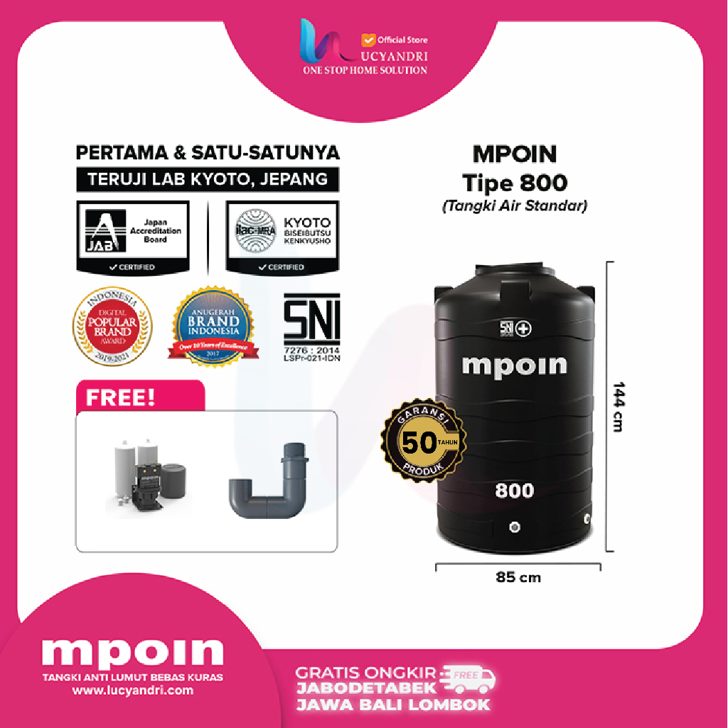 Tangki Air MPOIN PLUS 800 Wave Toren Tandon 750Liter