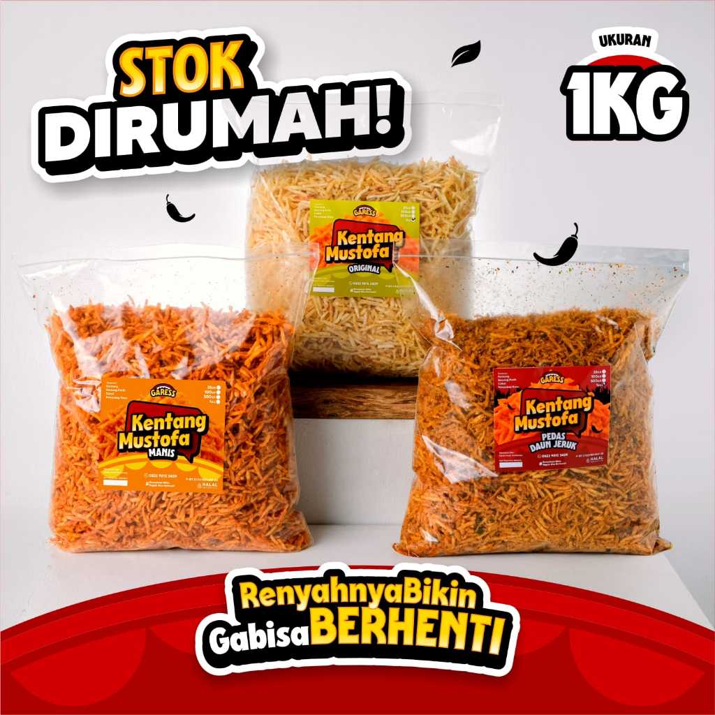 Kentang Mustofa Kentang Kering  1kg - Snack Kentang Mustofa
