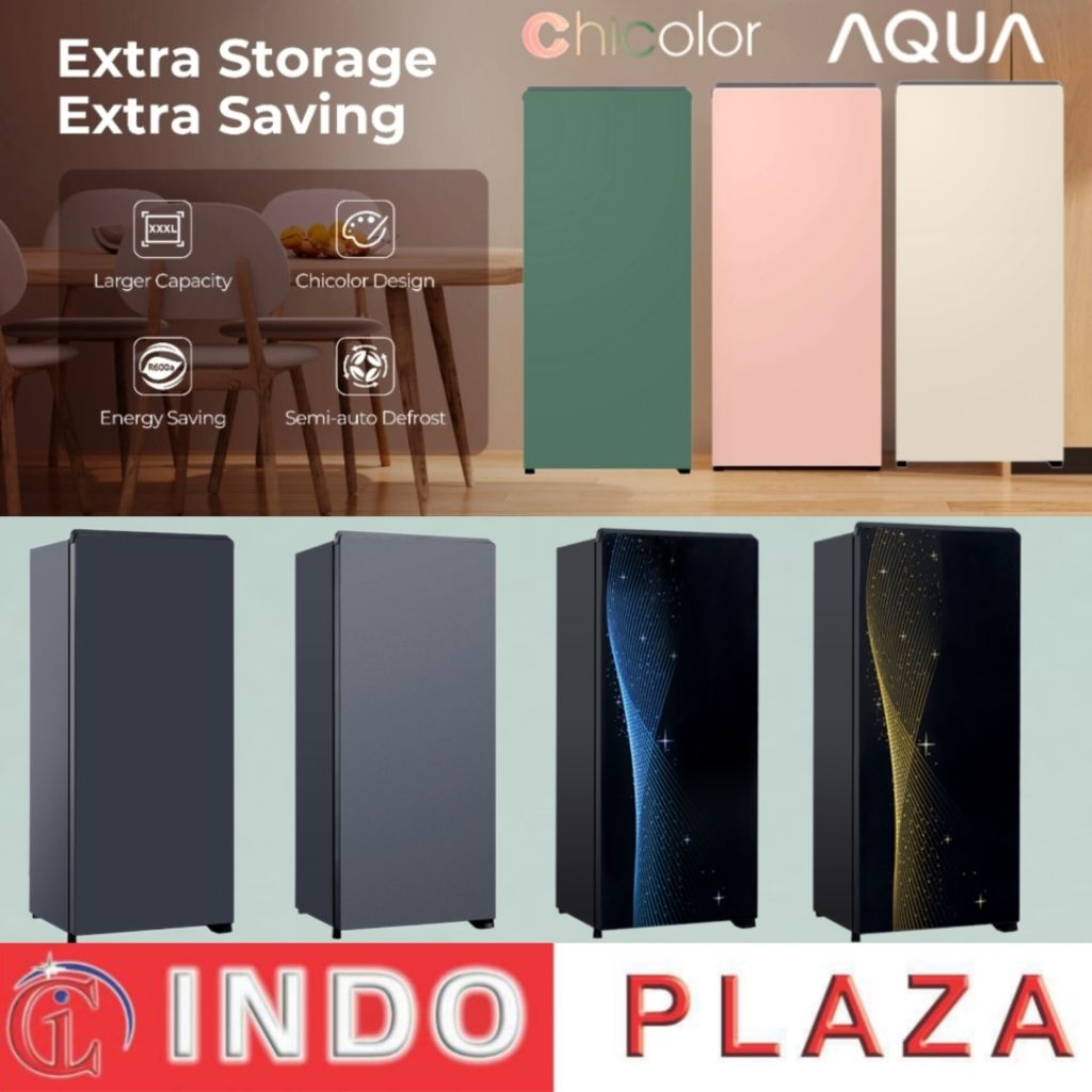 KULKAS AQUA 1 PINTU m LOW WATT + SEMI DEFROST + BIGGER FREEZER