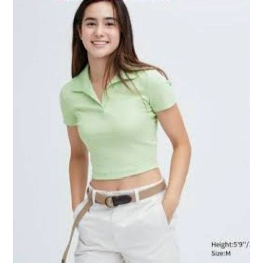 t-shirt crop polo uniqlo