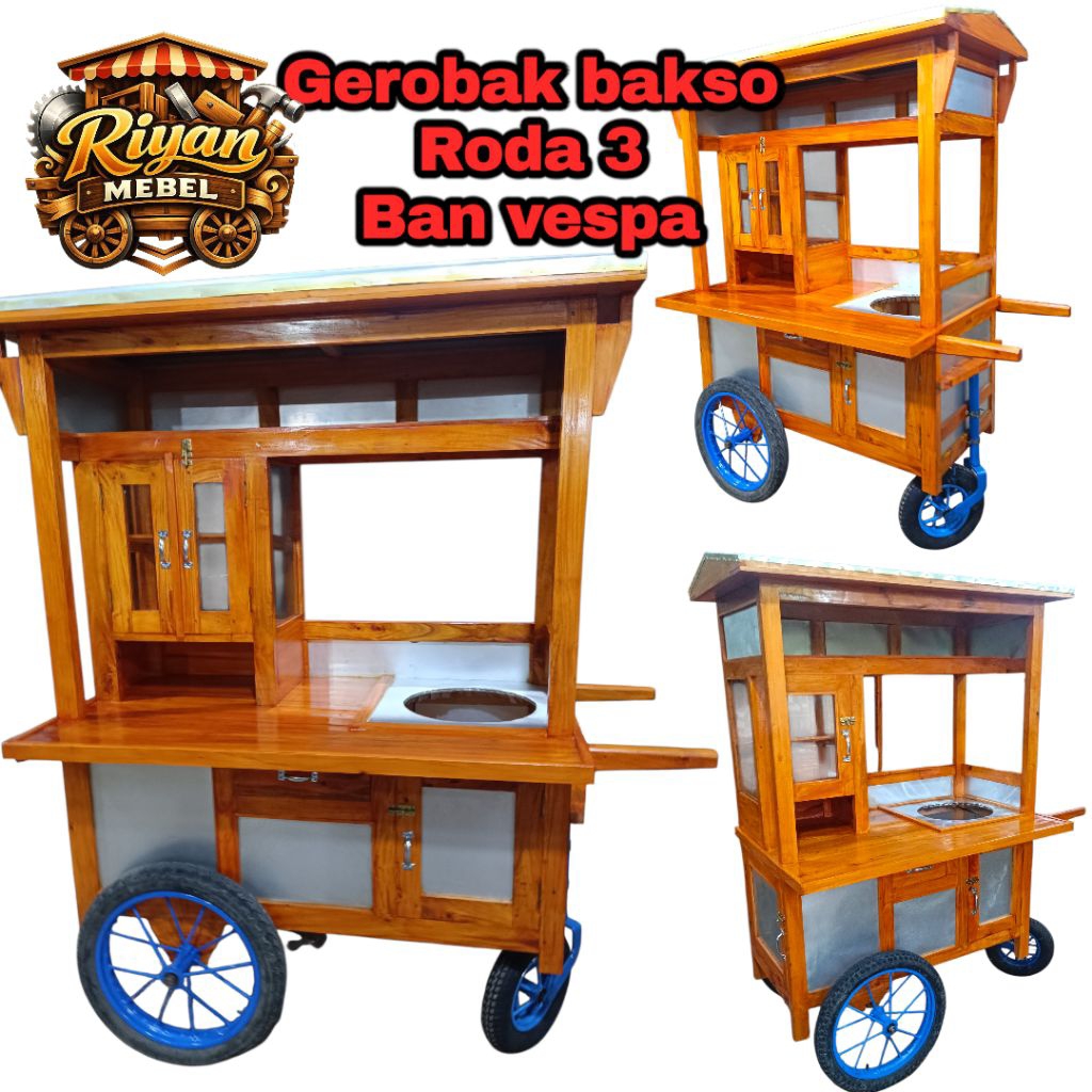 GEROBAK BAKSO KELILING RODA TIGA BAN VESPA FREE ONGKIR