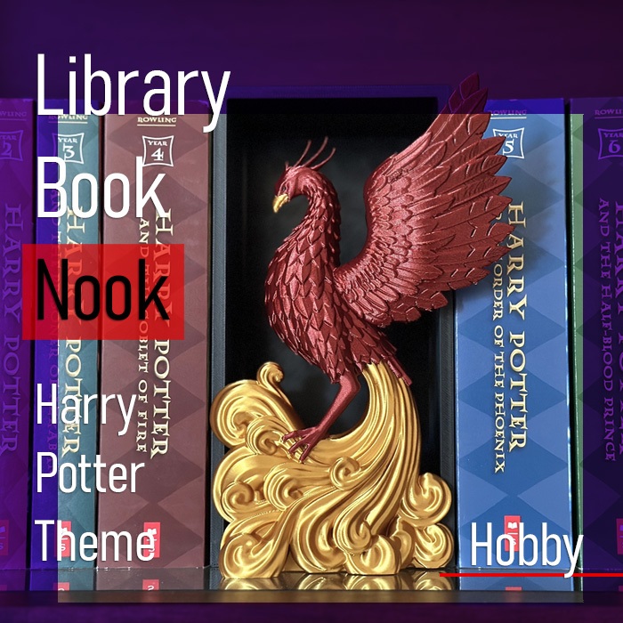 Book Nook 3D HARRY POTTER Pembatas Buku Bookend Bookshelf Gift Kado DIY Insert End Shelf Hedwig Harr
