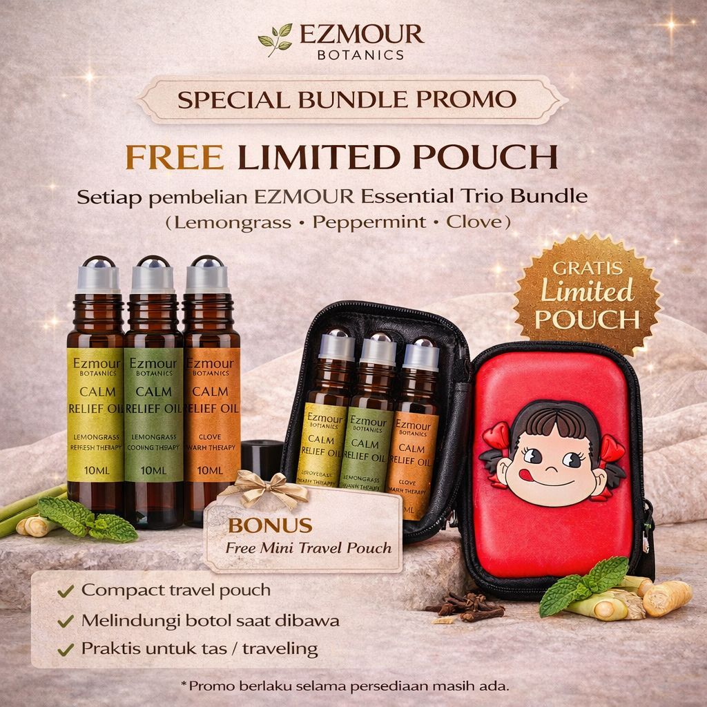 EZMOUR Essential Trio – Calm Relief Oil Bundle (Lemongrass + Peppermint + Clove)