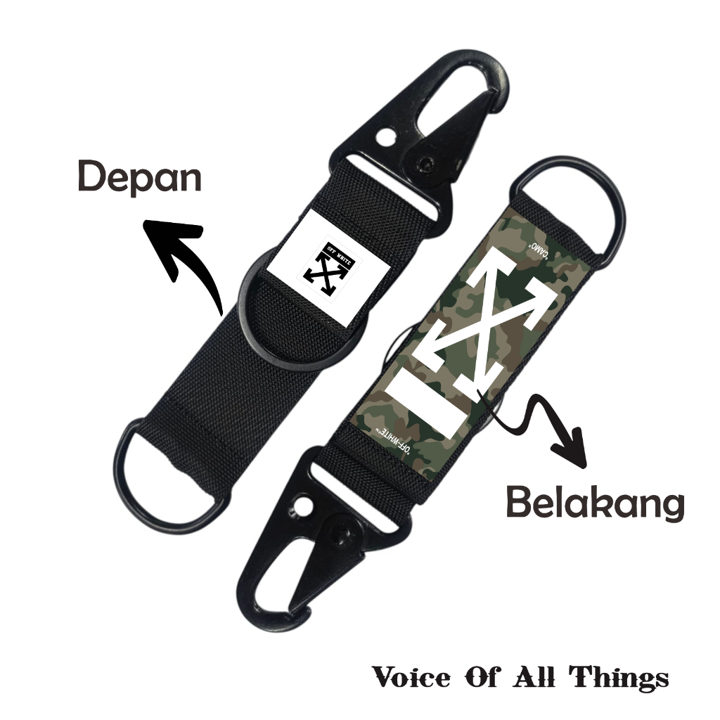Gantungan Kunci - Keychain Off white Camo Double Ring