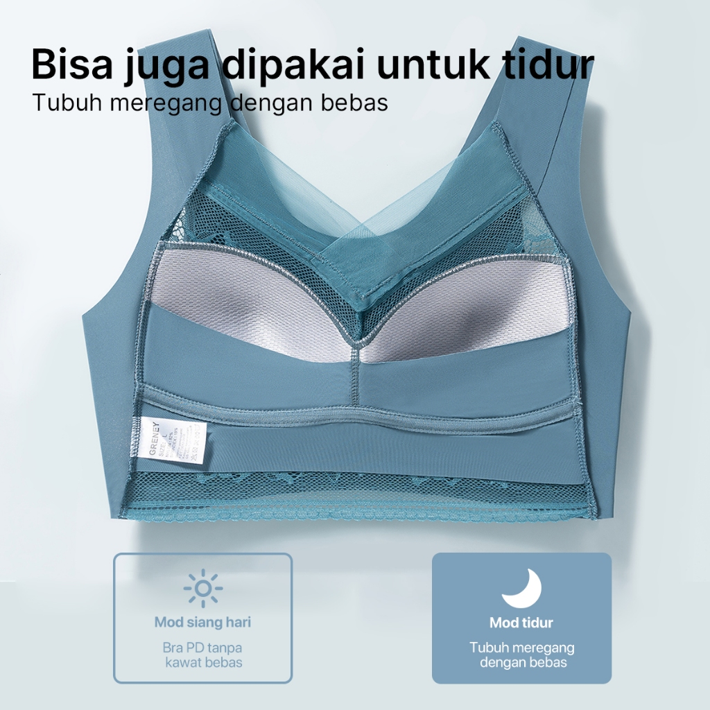 PREMIUM GRENEY-Bra Rompi Renda Bra Wanita Big Size Jumbo Bra Tanpa Kawat Bra Wireless Seamless Bra