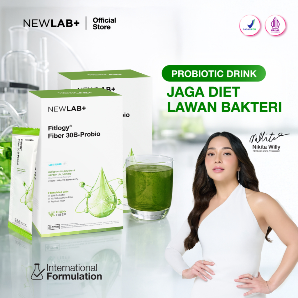 NEWLAB Paket 2 Box Fitlogy Apple 30B Drink | Minuman Serbuk Rasa Apple Mint 30 Sachet