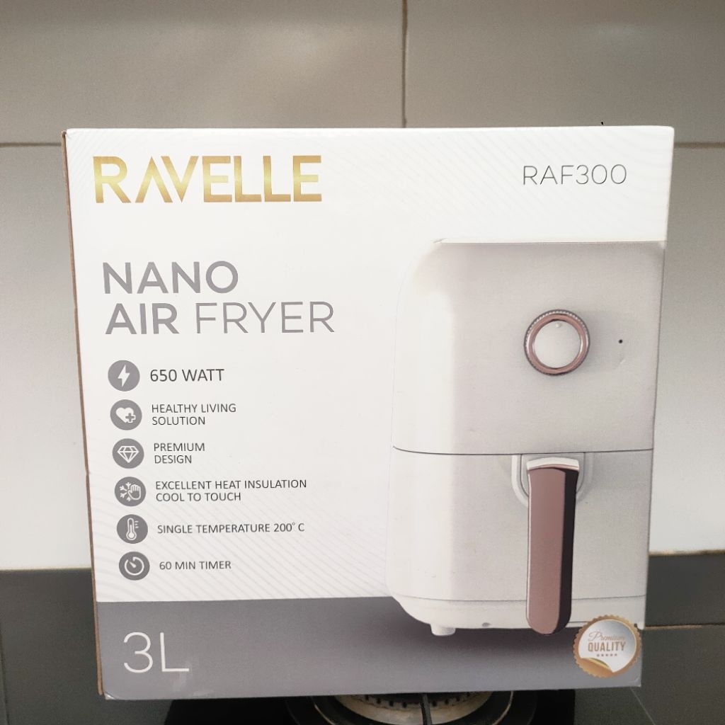 0RAVELLE Air Fryer Low Watt Ravelle - Air Fryer 3 Liter - Mengoreng Tanpa Minyak