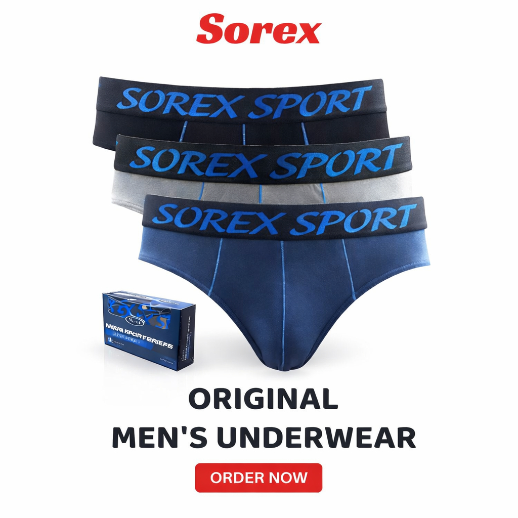 [SOREX] CD Pria Full Katun Adem Premium Men's Brief - Sempak Sorex Katun