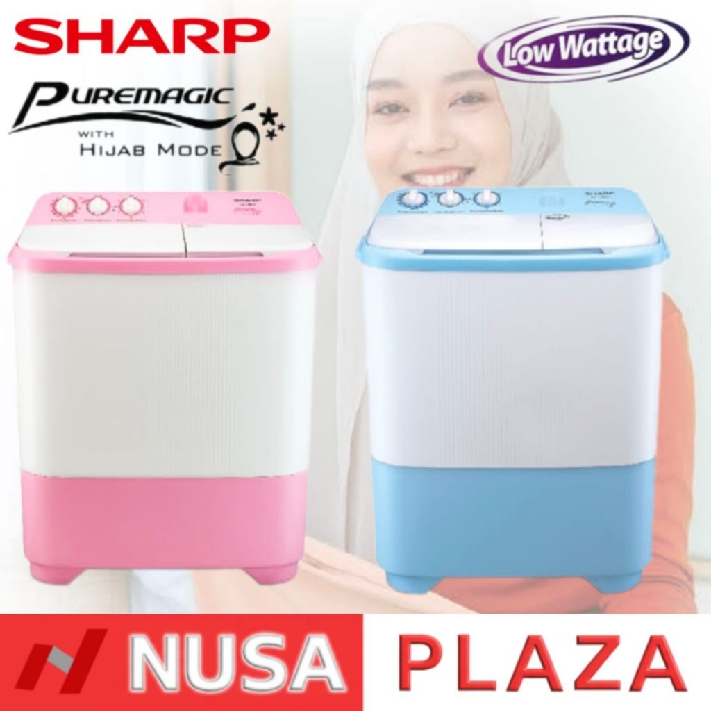 MESIN CUCI SHARP 2 TABUNG 9 Kg LOW WATT | HIJAB MODE ES-T99SJ PUREMAGIC (KHUSUS MEDAN)