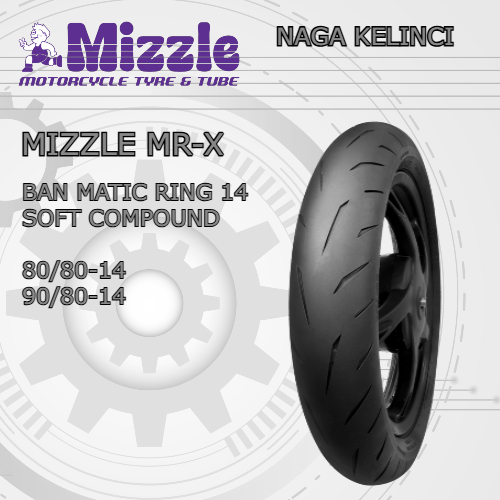 Ban Mizzle MRX Soft Compound 80/80-14 // 90/80-14 Tubeless Ban Matic Ring 14