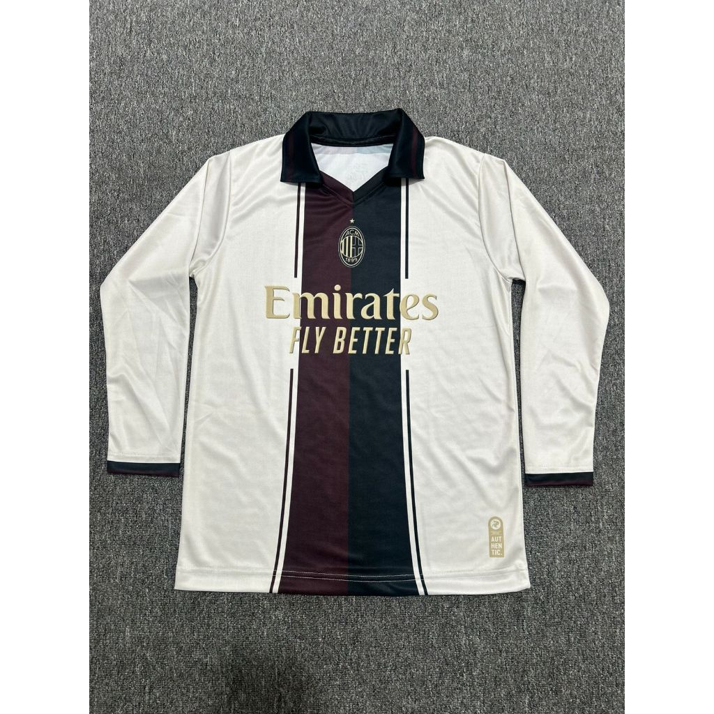 Lengan Panjang AC Milan cream Emirates 4.0 by rsport indonesia full printing