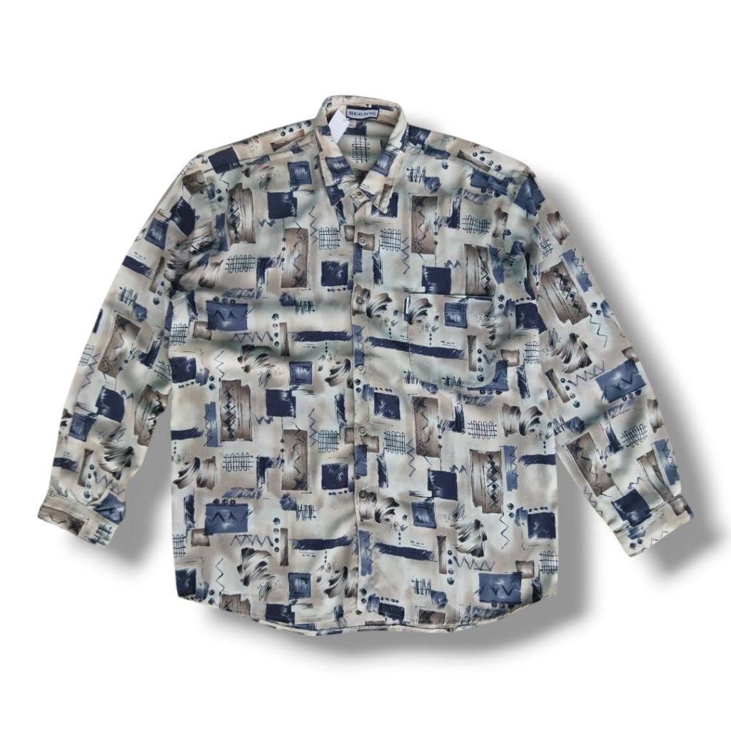 HugoBoss / vintage Pattern Shirt / kemeja second / kemeja vintage / P174