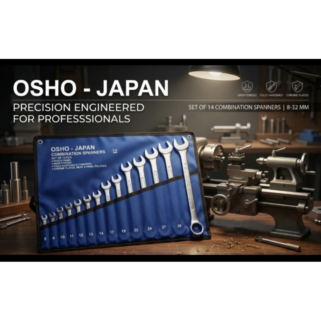 Osho Japan Ring Pas Set 14Pcs ukuran 8-32mm / Kunci Ring Pas