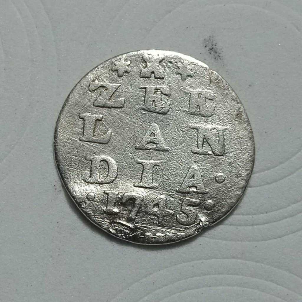 LANGKA 1745 ZEELANDIA 2 STUIVER ERA VOC BELANDA KOLEKSI KUNO PERAK SILVER COIN BANYAK DICARI KOLEKTO