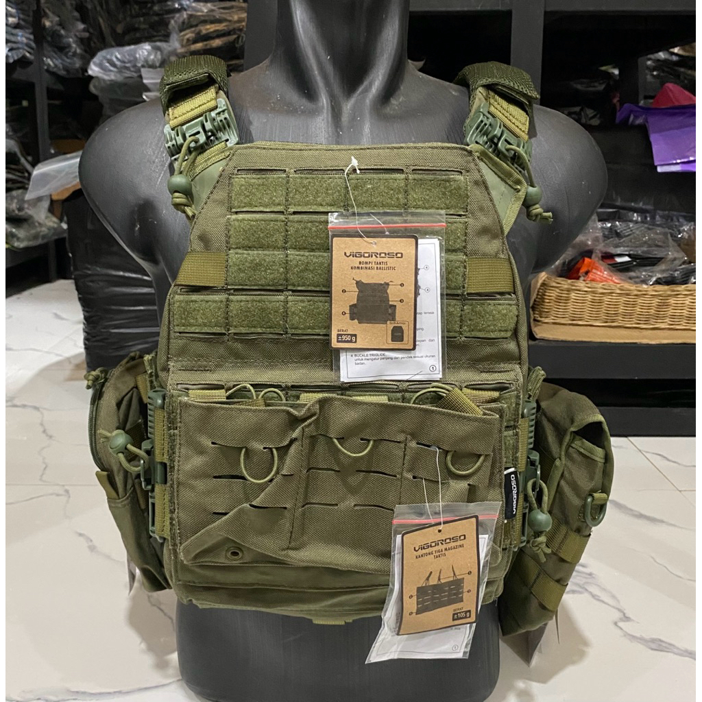 BODYVEST GREEN VIGOROSO ORIGINAL JATAH TNI