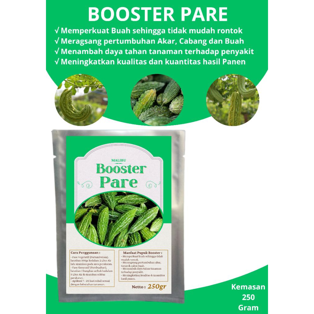 Pupuk Organik Booster PARE  | Serbuk Terbaik Untuk Mempercepat Pertumbuhan Akar Batang dan Buah PARE