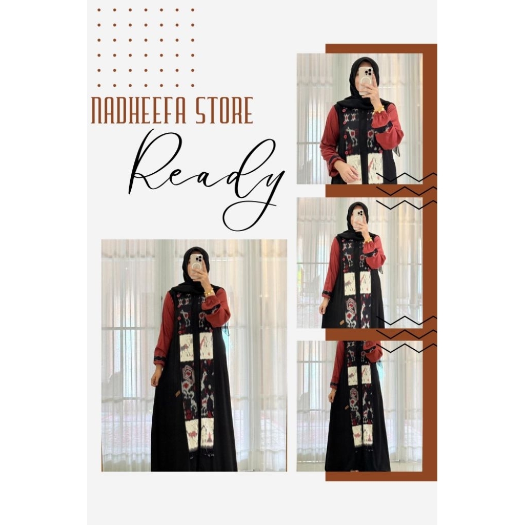 NADHEEFA STORE GAMIS TWILL MARET SERIES TROSO HITAM PINK
