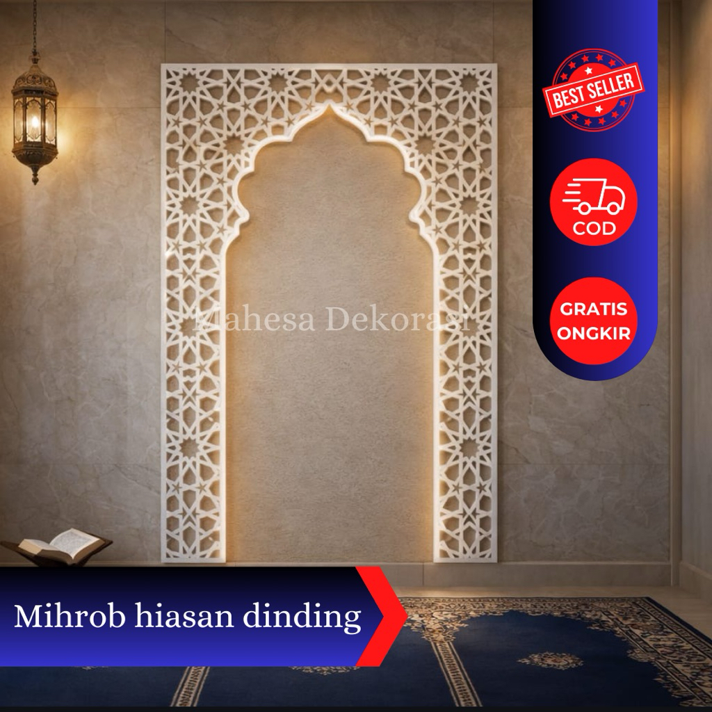mihrab mushola Premium Hiasan Dinding Mihrab Mushola Bahan Cutting Pvc premium 3mm