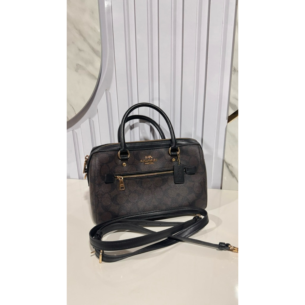 Preloved Tas Coach Rowan Medium Signature Brown