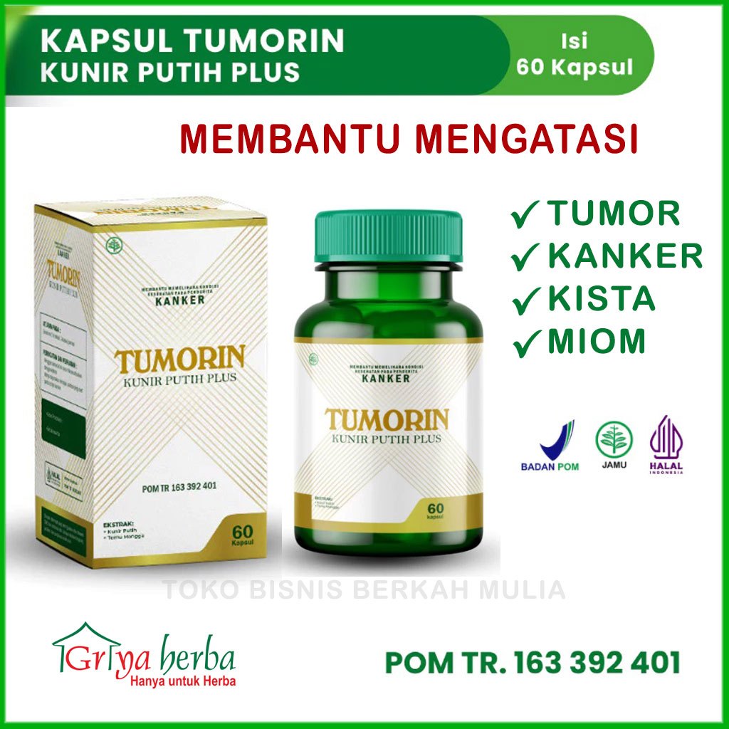 TUMORIN Kunir Putih Plus 60 Kapsul – Herbal Temu Putih Kunyit Putih Untuk Menjaga Kesehatan Tubuh | 