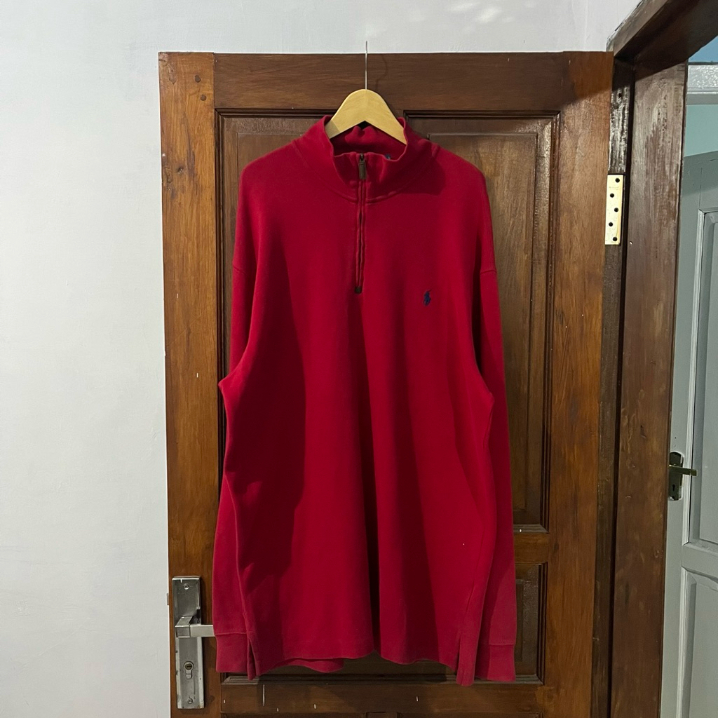 [XXL] Ralph Lauren Halfzip Long sleeve Sleeve Zip Hoodie (JK-027) I Red