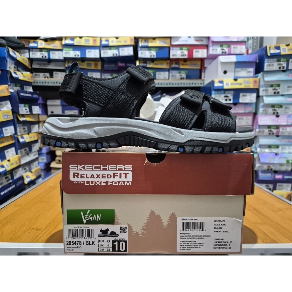 New Limitied Sandal Gunung Skechers Prewitt Rio Outdoor Mens 205478/BLK Original BNIB