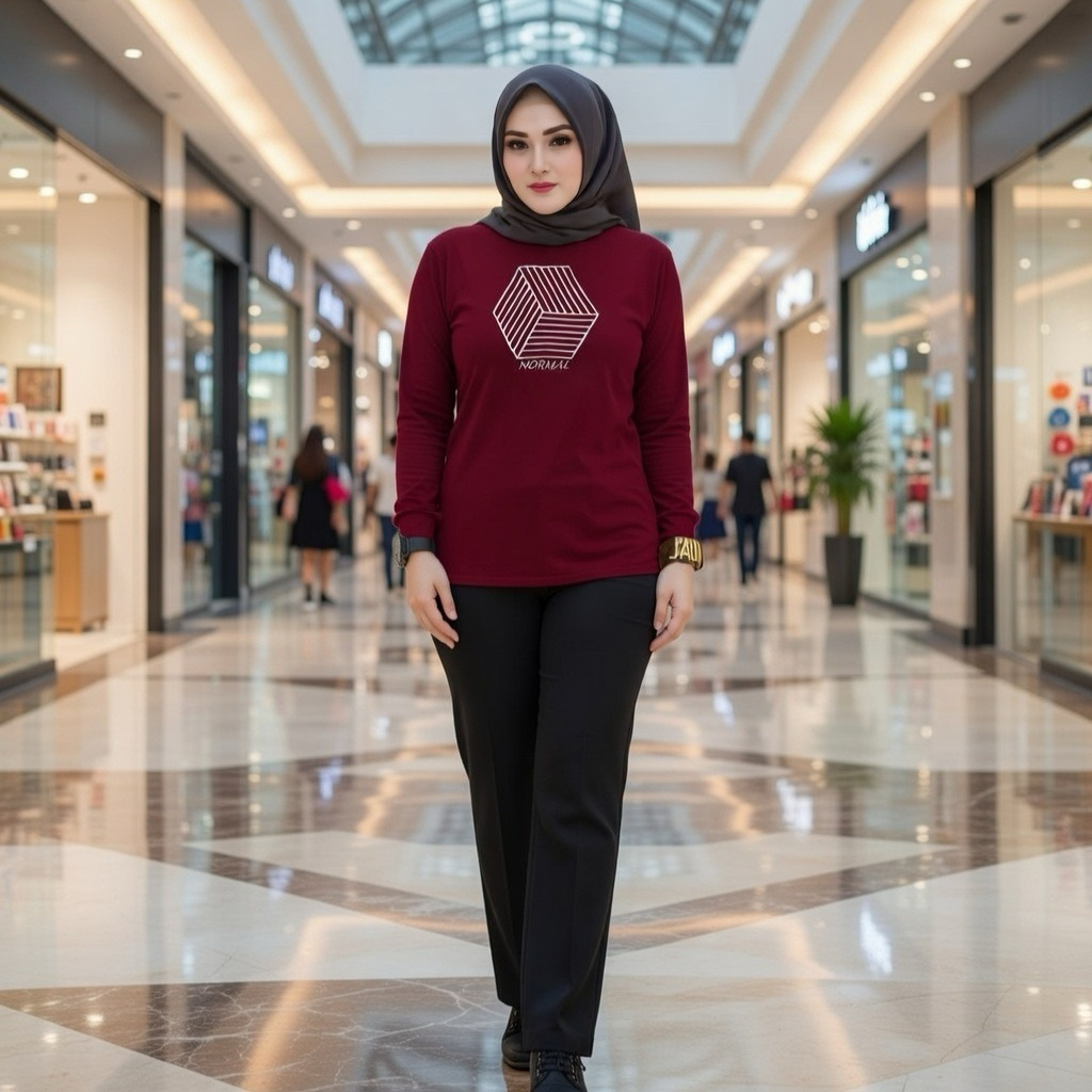 kaos wanita lengan lengan panjang/atasan wanita bordir/baju wanita lengan panjang