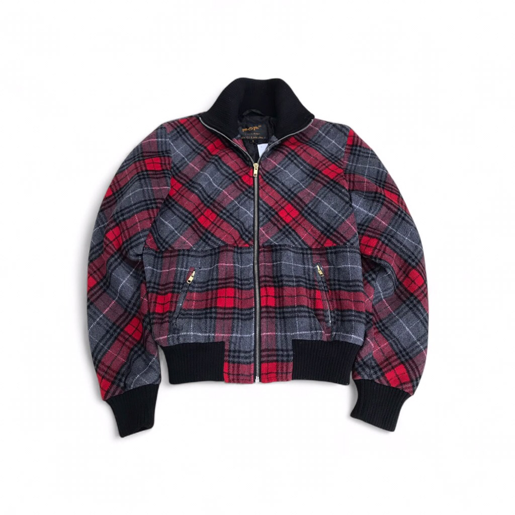 Vintage Pop England Boutique mary quant era tartan Worl casual jacket  Size M  Made in Japan
