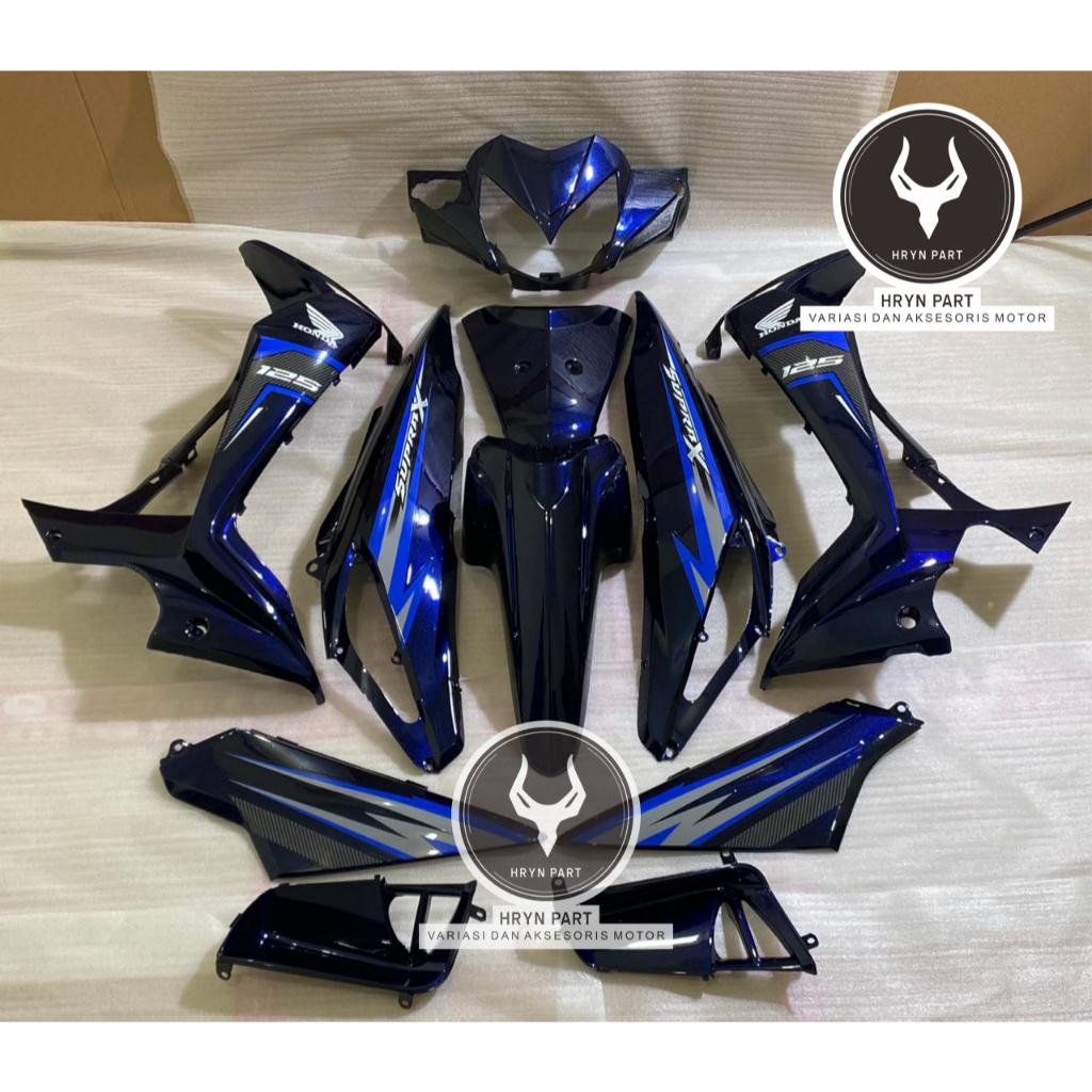 striping supra x125 batman biru motif carbon premium maxdecal - striping supra batman biru - supra x