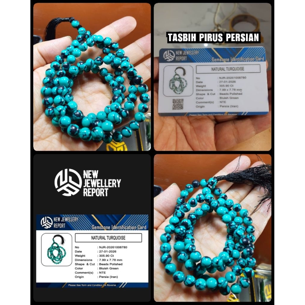 natural tasbih batu pirus persiam iran isi 99 butir ( NTE YA )