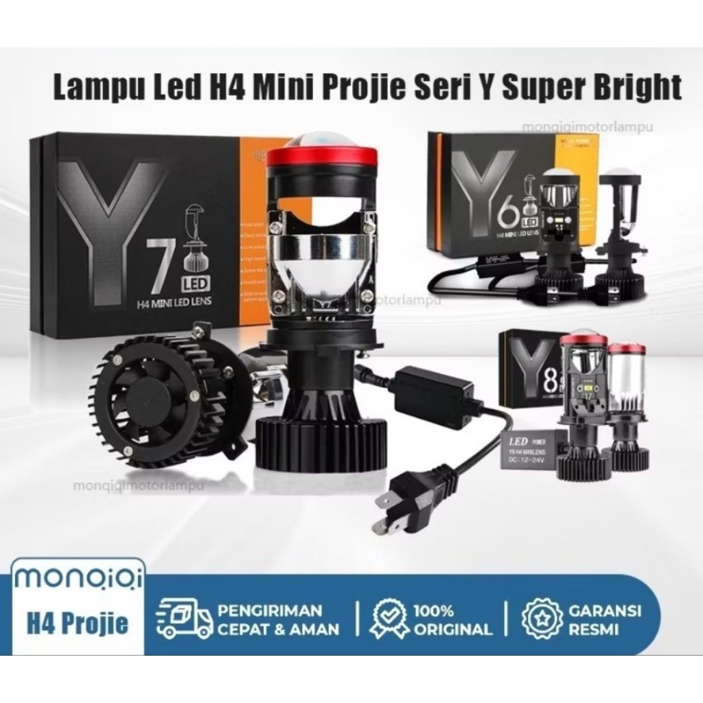 Projie Led Mobil Mini Projie Seri Y6/Y7/Y8/Y19 H4 Mobil Super Terang Lampu