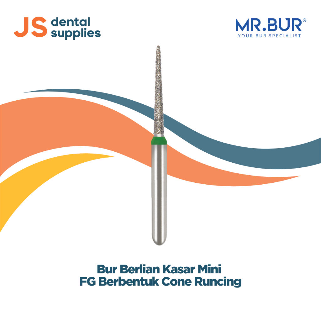 Bur Berlian Kasar Mini FG Cone Runcing – Diamond Bur Gigi untuk Ortodontik & Mahkota