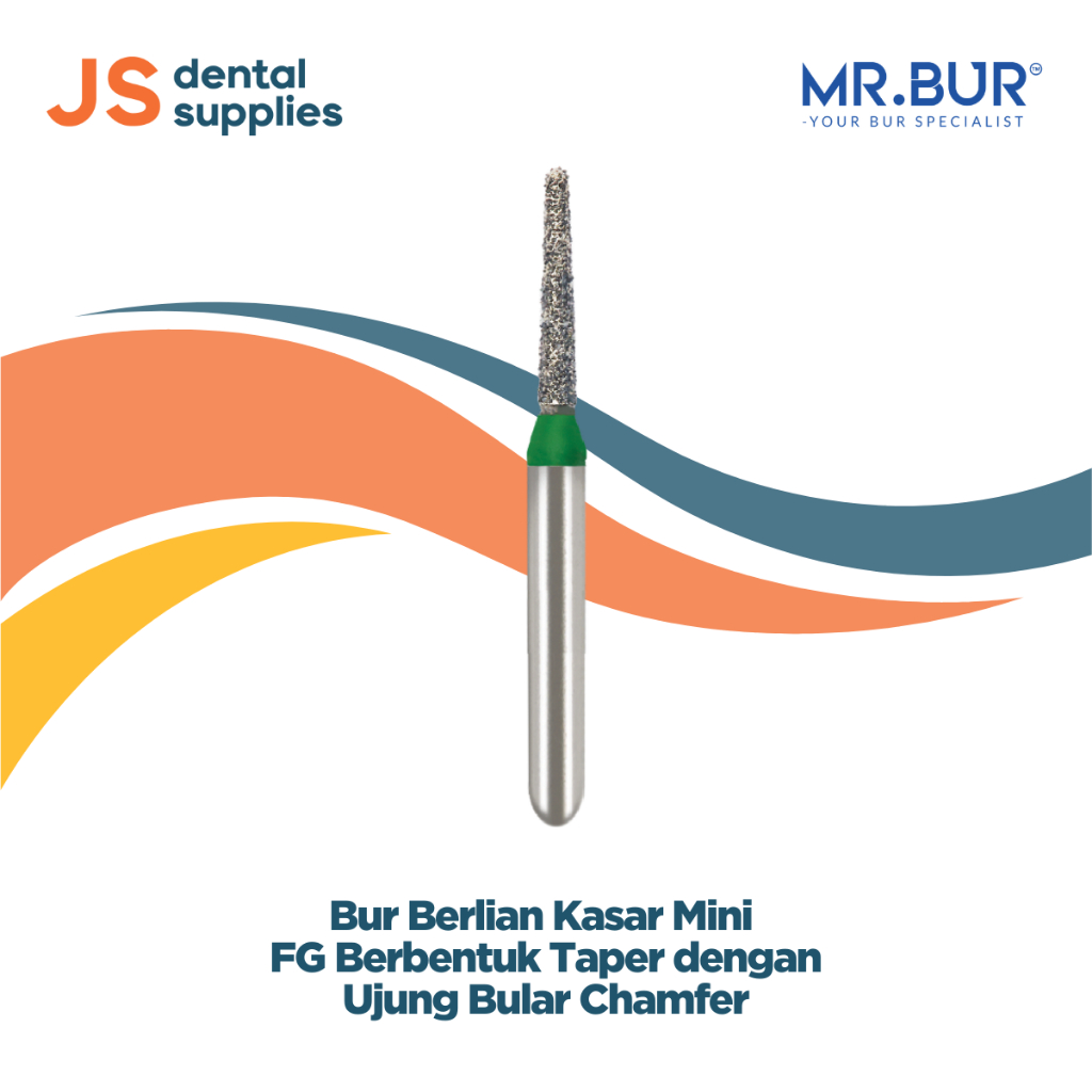 Bur Berlian Kasar Mini FG Taper Ujung Bulat Chamfer – Bur Gigi Ortodontik & Prosthodontik