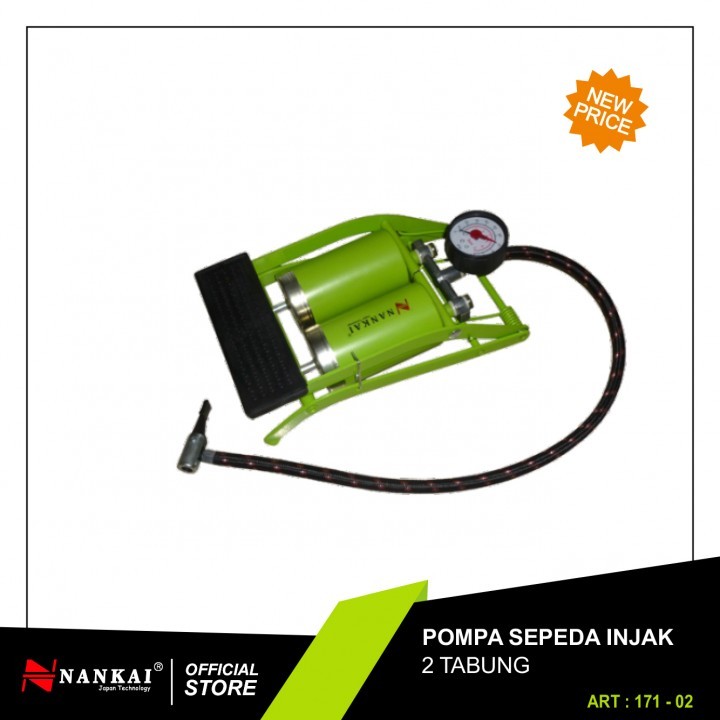 POMPA SEPEDA INJAK 2 TABUNG