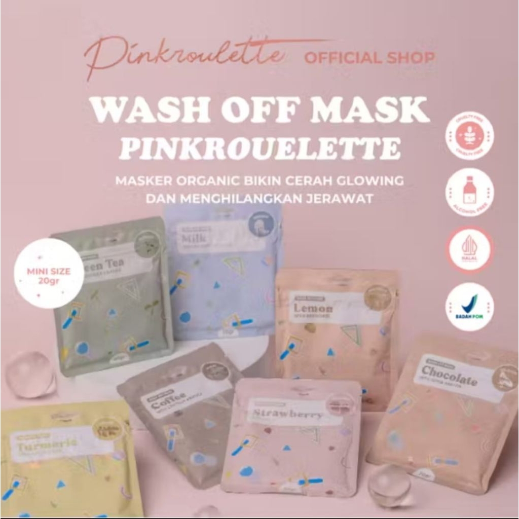 PinkRoulette Masker Organic Face Mask