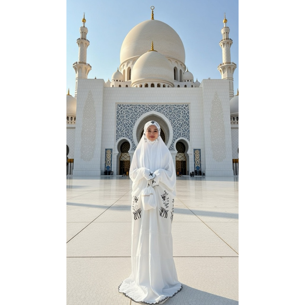 MUKENA RAYON TWILL BORDIR ATHAYA TERUSAN