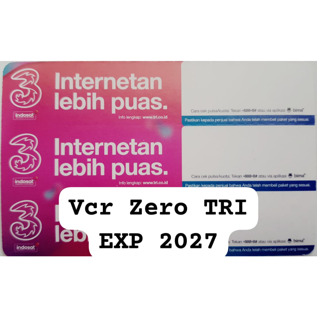 Voucher Kosong Three Kuota Data Nasional 3in1