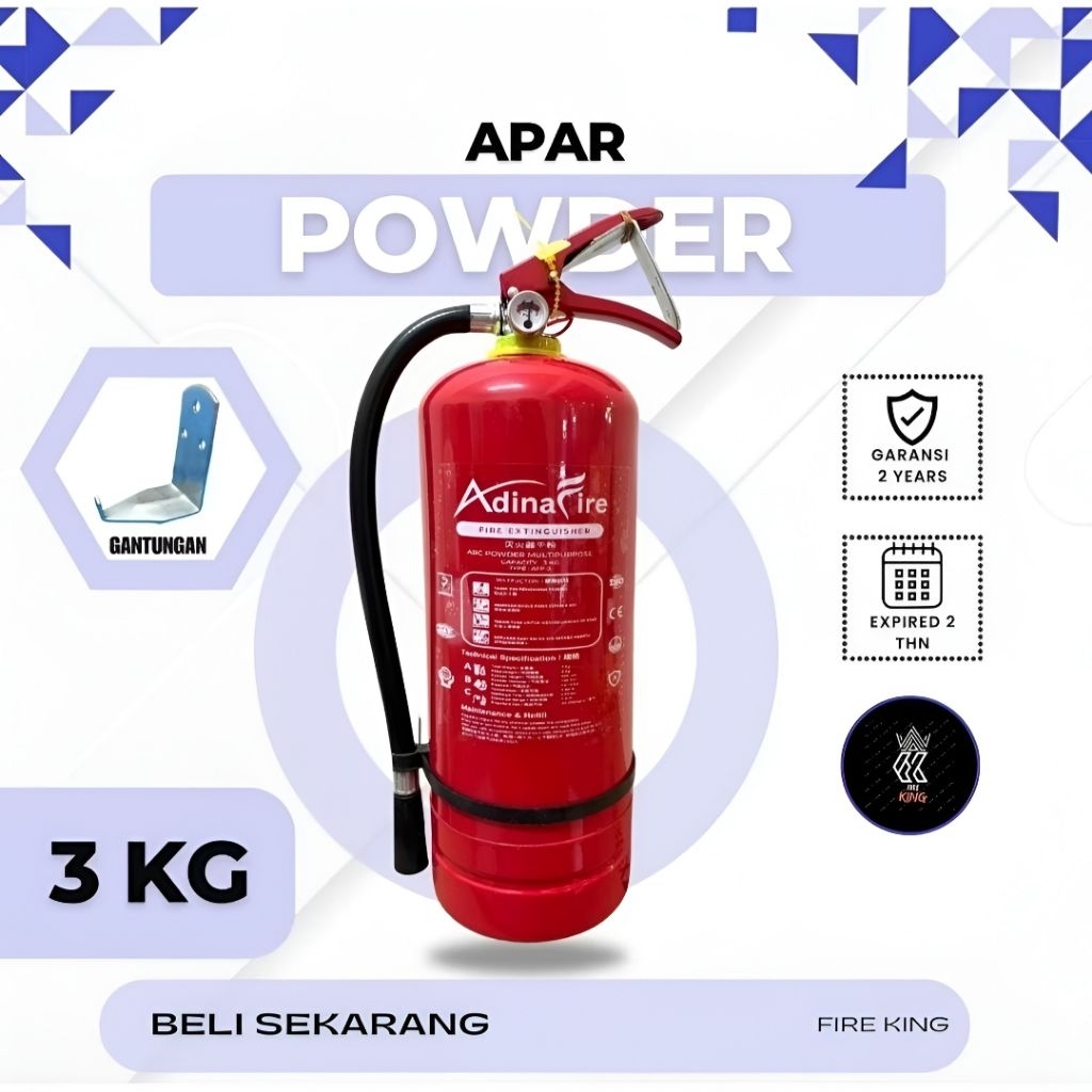Tabung Apar Powder Pemadam 3 KG / Tabung Apar Dry Powder  3Kg Baru