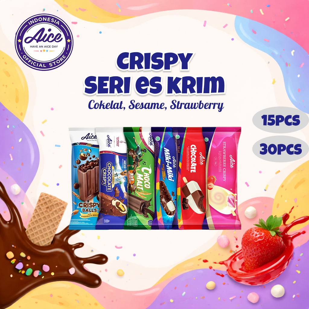 AICE Crispy Chocolate Ice Cream/Aice Es Krim Batang Cokelat Aneka Rasa